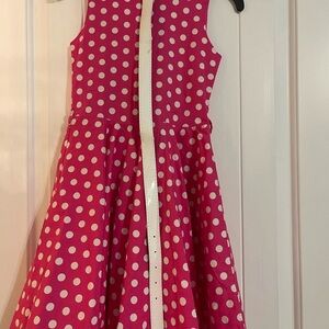 Black Butterfly 7/8 Girls' Pink Polka Dot Sleeveless Dress Easter sock hop sprin